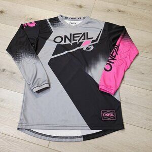 O'Neal Shirt Youth Large Black Pink Element Jersey Motocross MX Long Sleeve